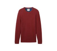 Rundhalspullover TOM TAILOR Gr. M, rot (burgundy dark red melange) Herren Pullover (16012219-M) burgundy dark red melange