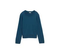 Tom Tailor Regular Fit Strickpullover aus Baumwoll-Kaschmir-Mix in Petrol Melange, Größe XL