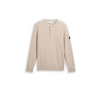 Tom Tailor - Strickpullover mit Knopfleiste beige - Gr. - XL