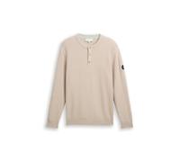 Tom Tailor - Strickpullover mit Knopfleiste cashew beige melange - Gr. - L