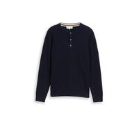 Tom Tailor - Strickpullover mit Knopfleiste sky captain blue - Gr. - L
