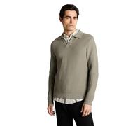 Tom Tailor - Strickpullover mit Polokragen greyish shadow olive - Gr. - M