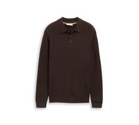Tom Tailor - Strickpullover mit Polokragen dark chocolate brown melange - Gr. - XL