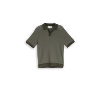 Tom Tailor Regular Fit Poloshirt aus einer Baumwolle in Strickoptik in Oliv, Größe XXL