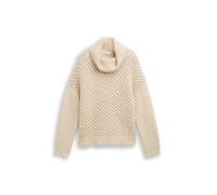 Tom Tailor - Strickpullover mit Rollkragen sand stone beige melange - Gr. - XL