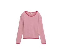 Tom Tailor Damen Strickpullover aus Baumwolle, 36997 - White Pink Bubble Knit Design, XXL