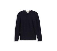 Tom Tailor - Strickpullover mit Strukturmix navy melange multi neps - Gr. - M