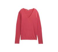 Tom Tailor - Strickpullover mit V-Ausschnitt berry red - Gr. - XS
