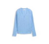 Tom Tailor - Strickpullover mit V-Ausschnitt light fjord blue - Gr. - XL