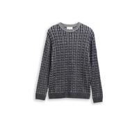 Tom Tailor - Strickpullover mit Zopfmuster navy blue plated - Gr. - L