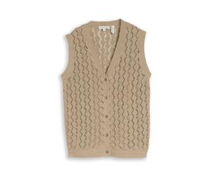 Tom Tailor - Strickweste mit V-Ausschnitt grün - Gr. - S