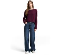 Tom Tailor Damen Sweatshirt Regular Fit mit Viskose-Anteil und Knopf-Details Bordeaux Größe L