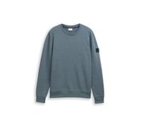 Sweatshirt TOM TAILOR, Herren, Gr. XL, grau mint navy structure, Sweatware, Obermaterial: 60% Baumwolle, 40% Polyester, unifarben, modisch, regular fit taillenbedeckt, Rundhals, Langarm Rippbündchen, 