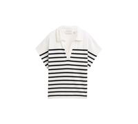 Tom Tailor - Sweatshirt in Polo-Optik offwhite navy stripe - Gr. - XXL