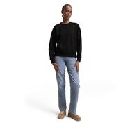 Sweatshirt TOM TAILOR DENIM, Damen, Gr. L, deep schwarz, Sweatware, Obermaterial: 52% Baumwolle, 48% Polyester, unifarben, regular fit normal, Rundhals, Rippbündchen, Sweatshirts, mit Rippbündchen (27