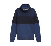 Sweatshirt TOM TAILOR, Herren, Gr. L, ocean blau, Sweatware, Obermaterial: 65% Baumwolle, 35% Polyester, colorblocking, regular fit normal, ohne Ausschnitt, Rippbündchen, Sweatshirts, mit Logo Sticker