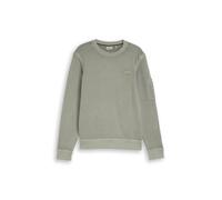 Tom Tailor - Sweatshirt mit Ärmeltasche greyish shadow olive - Gr. - XXXL