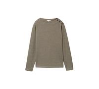 Tom Tailor - Sweatshirt mit Knopfleiste cargo beige mini pepita - Gr. - S
