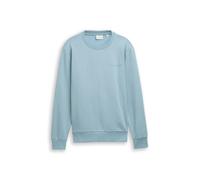 Sweatshirt TOM TAILOR, Herren, Gr. 3XL, blau (tourmaline), Sweatware, Obermaterial: 70% Baumwolle, 30% Polyester, unifarben, regular fit normal, Rundhals, Rippbündchen, Sweatshirts Sweatshirt, mit Log