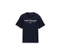 Tom Tailor Herren T-Shirt aus Baumwolle mit Logo-Print