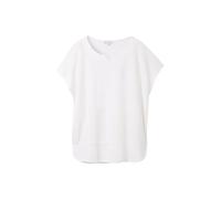 Tom Tailor Fabric Mix Kurzarm-t-shirt L Whisper White
