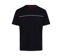 TOM TAILOR Herren T-Shirt mit Streifen-Print & Logo, 10668 - Sky Captain Blue, S