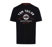TOM TAILOR Herren T-Shirt mit Logo-Print aus Baumwolle, sky captain blue, S