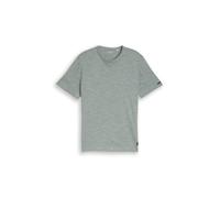 Tom Tailor Herren-T-Shirt DETAILED FINE STRIPE – Melange-Optik, Green Navy – Größe M