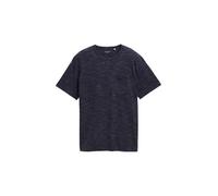 Rundhalsshirt TOM TAILOR, Herren, Gr. XXL, navy rot multi inject, Single Jersey, Obermaterial: 85% Baumwolle, 15% Polyester, meliert, modisch, Shirts, in melierter Optik (86348514-XXL) navy rot multi