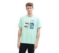 TOM TAILOR T-Shirt mit Logo-Badge, Mystical Blue, M