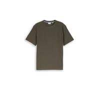 Tom Tailor - T-Shirt mit Ottoman-Struktur deep leaf green - Gr. - M