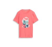 Tom Tailor - T-Shirt mit Print pink - Gr. - XS