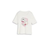 Tom Tailor - T-Shirt mit Print Whisper White - Gr. - XL