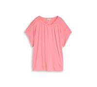 Tom Tailor - T-Shirt mit Raffungen soft fuchsia pink - Gr. - S