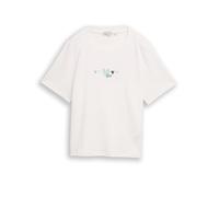 Tom Tailor Relaxed Fit T-Shirt aus reiner Baumwolle in Offwhite, Größe XL