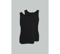 TOM TAILOR Herren Tank-Top, Baumwolle, Doppelripp, schwarz, Uni, 2er Pack XXL