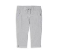 Tom Tailor - Tapered Relaxed Capri Hose mit Kordelzug delicate navy white stripe - Gr. - 36