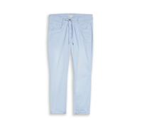 Tom Tailor Damen Hose Tapered Relaxed Fit 7/8-Länge mit Kordelzug Blau Gr. 46/L28