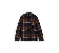 Tom Tailor - Teddy Overshirt mit Karomuster brown navy check - Gr. - XXL