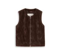 Tom Tailor - Teddy Weste mit Taschen java dark brown - Gr. - L