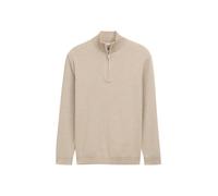 TOM TAILOR Herren 1048014 Troyer Strickpullover mit Struktur, 38774-Beige Offwhite Twotone, 3XL