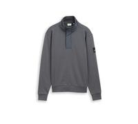 Tom Tailor - Troyer Sweatshirt mit Badge Darkest Olive - Gr. - L