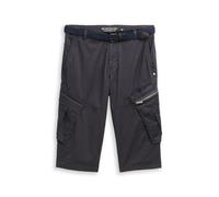 Tom Tailor - TTMAX REGULAR Overknee Shorts mit Gürtel grey mini weave print - Gr. - 36