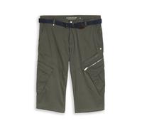 Cargoshorts TOM TAILOR, Herren, Gr. 40, N-Gr, khaki mini weave print, Web, Obermaterial: 98% Baumwolle, 2% Elasthan, unifarben, regular fit knielang, Hosen, mit Taschen (96131152-40) khaki mini weave 