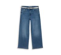 Tom Tailor - TTNELMA CULOTTE Stretch Jeans mit Gürtel clean mid stone blue denim - Gr. - 29/28