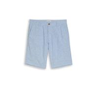 Tom Tailor - TTREGULAR Chino Shorts mit Leinenanteil bleeched blue chambray - Gr. - 32