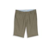 Tom Tailor - TTREGULAR Chino Shorts mit Leinenanteil leaf green stripe - Gr. - 30
