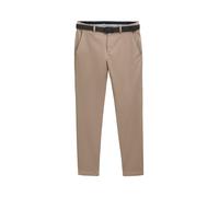 Tom Tailor - TTTRAVIS SLIM Chino Hose mit Gürtel beige brown zig zag structure - Gr. - 38/34