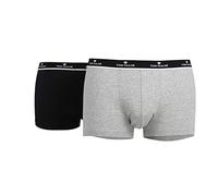 Tom Tailor Underwear Herren Retroshorts Hip Pants, 2er Pack, Einfarbig, Gr. Small (Herstellergröße: S/4), Grau (Darkgrey Melange 9768)