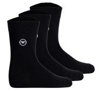 TOM TAILOR Unisex Kinder Socken, 3er Pack - Strümpfe, Baumwolle, Logo, einfarbig 23-26 Schwarz